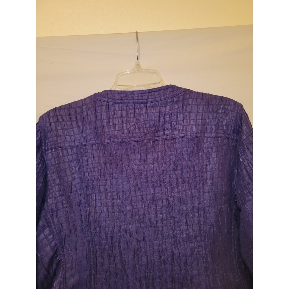 Ruby Rd Jacket 12 Cobalt Button Up Crop Pockets T… - image 16